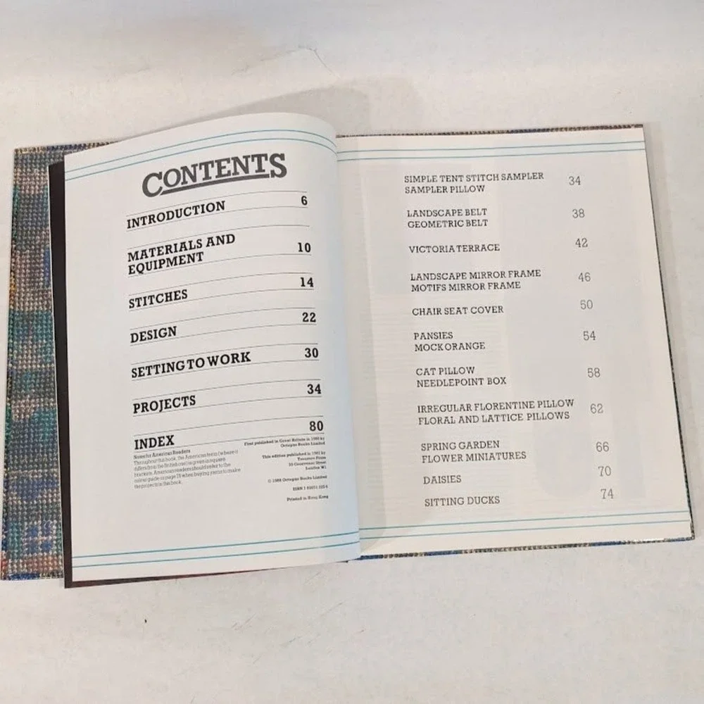 Needlepoint Sarah Windrum Treasure Press 1988 Hardcover Craft Book 20+ Projects